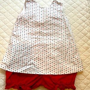 James and Lottie swing set red white and Blue